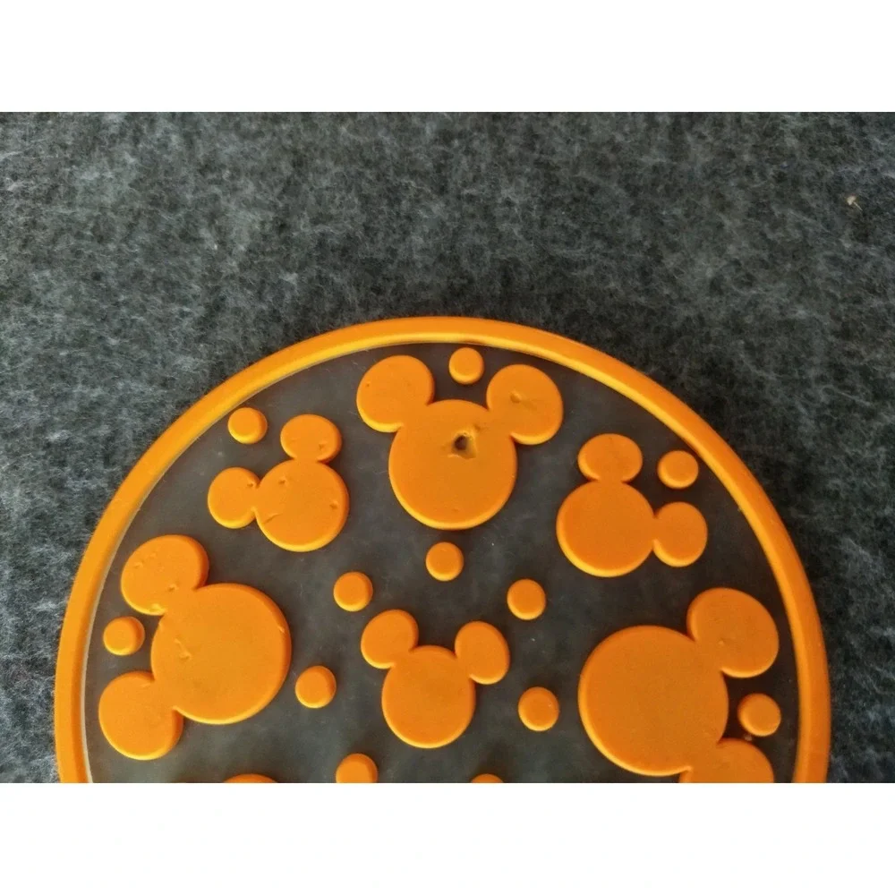 DISNEY Mickey Mouse Silicone Coasters Set/5 Mickey Ears Dots 3 Colors Stackable